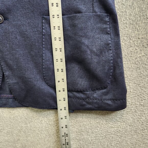 Michael Kors Blazer Mens 46R Blue Double Vent 2 Button Notched Summer Thin - Picture 14 of 16